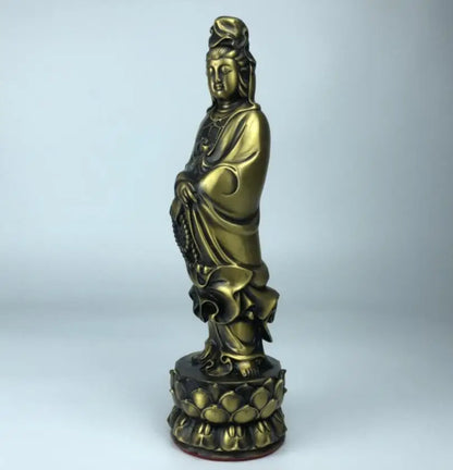 China seiko brass Guanyin Bodhisattva crafts statue