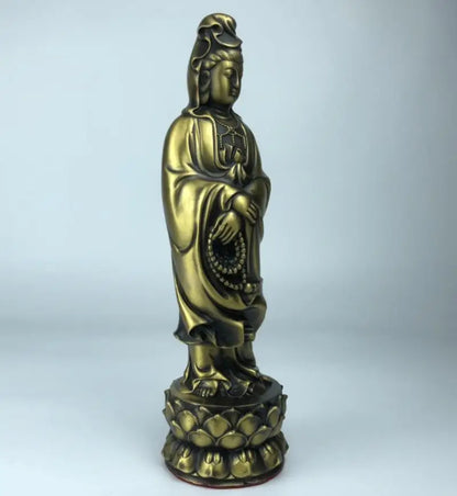 China seiko brass Guanyin Bodhisattva crafts statue