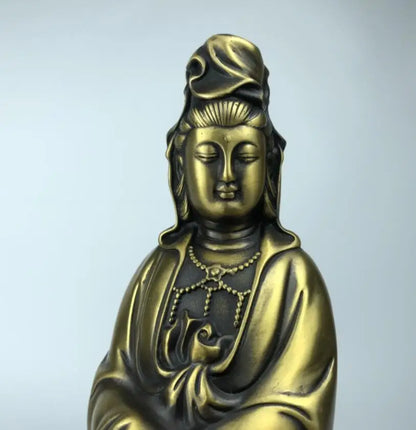 China seiko brass Guanyin Bodhisattva crafts statue