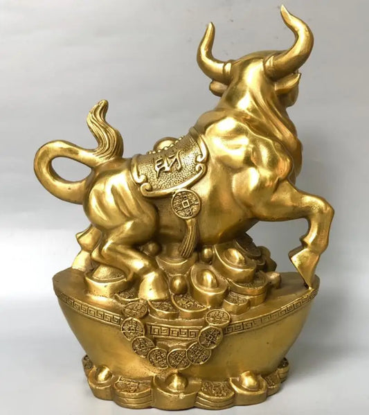 China seiko brass Ingots wealth cow crafts statue