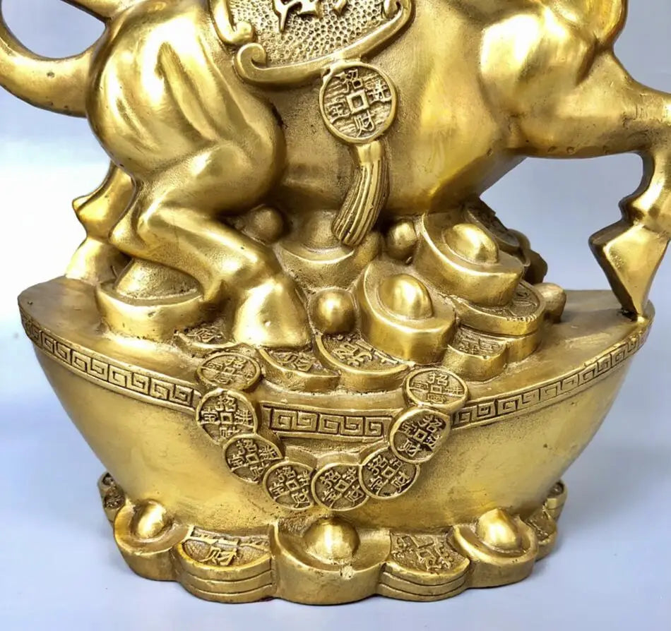 China seiko brass Ingots wealth cow crafts statue