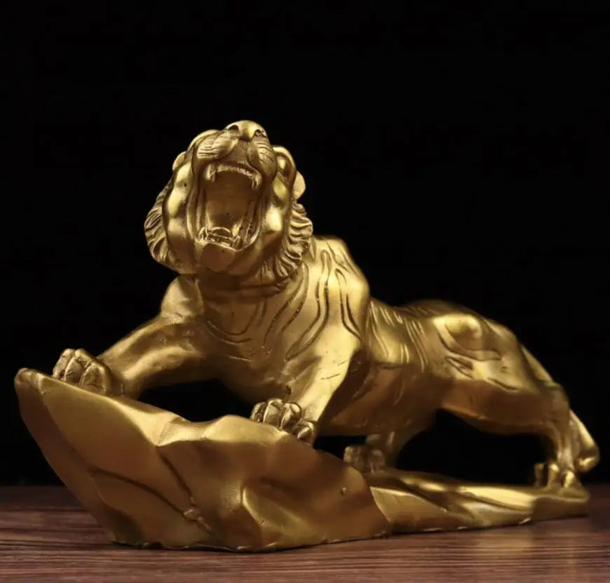 China seiko brass Mountain climbing tiger crafts statue