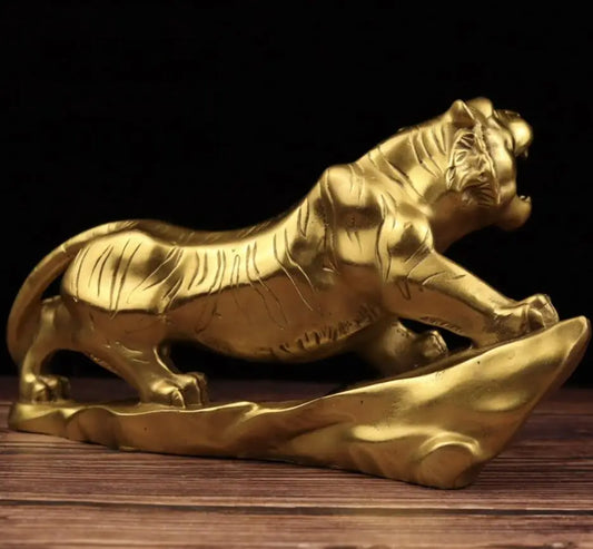China seiko brass Mountain climbing tiger crafts statue