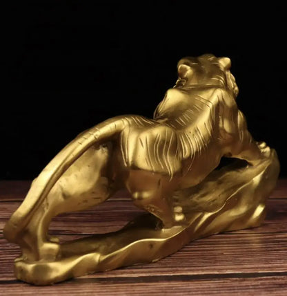 China seiko brass Mountain climbing tiger crafts statue