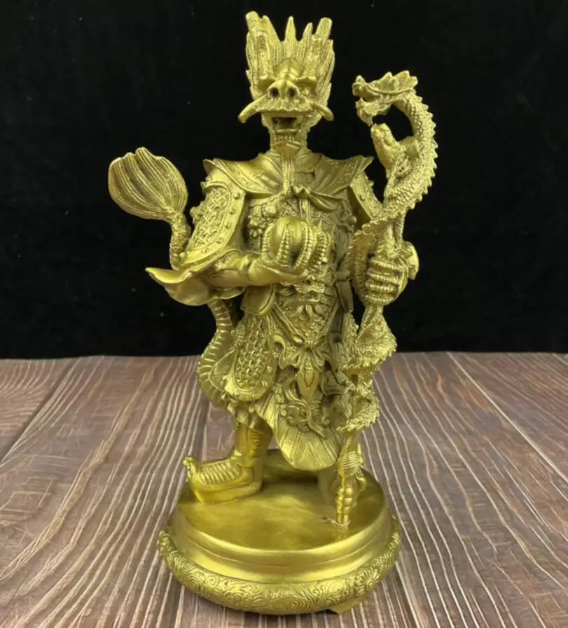 China seiko brass east sea dragon king crafts statue