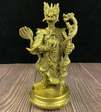 China seiko brass east sea dragon king crafts statue