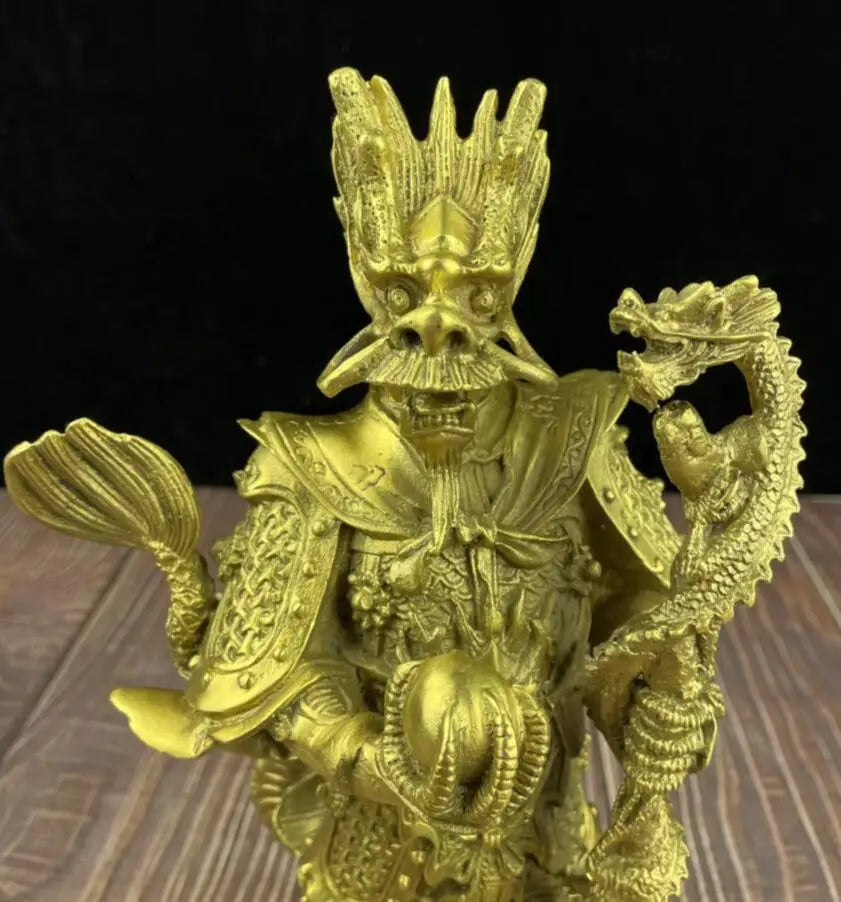 China seiko brass east sea dragon king crafts statue