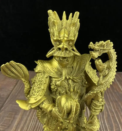China seiko brass east sea dragon king crafts statue
