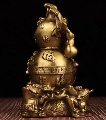 China seiko brass gold toad gourd crafts statue