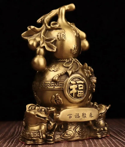 China seiko brass gold toad gourd crafts statue