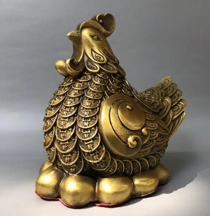 China seiko brass hen Lay eggs crafts statue