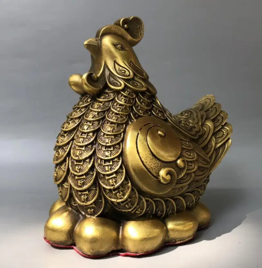 China seiko brass hen Lay eggs crafts statue