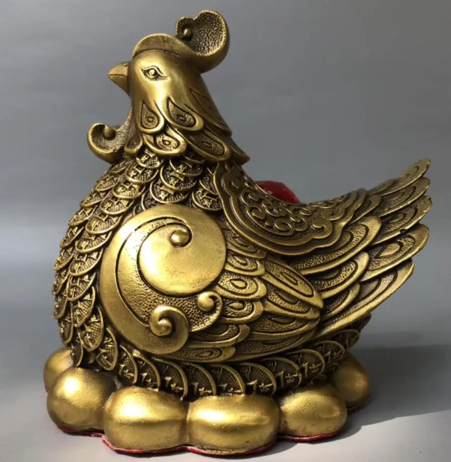 China seiko brass hen Lay eggs crafts statue