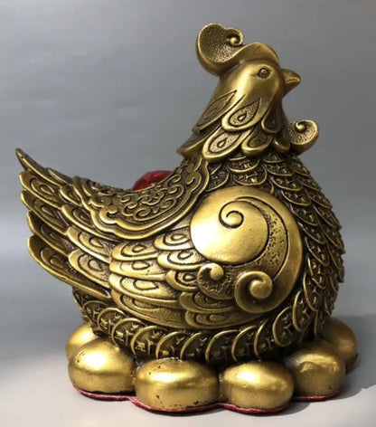 China seiko brass hen Lay eggs crafts statue