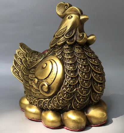China seiko brass hen Lay eggs crafts statue