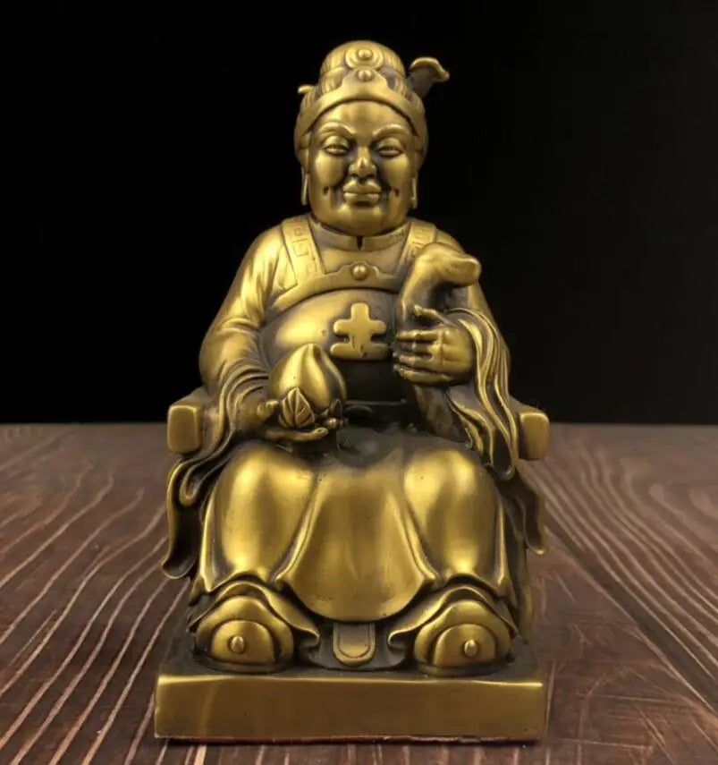 China seiko brass land god crafts statue A pair