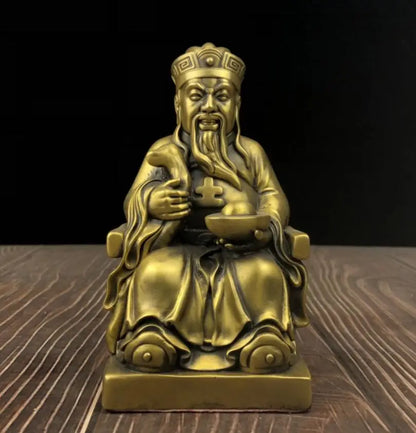 China seiko brass land god crafts statue A pair