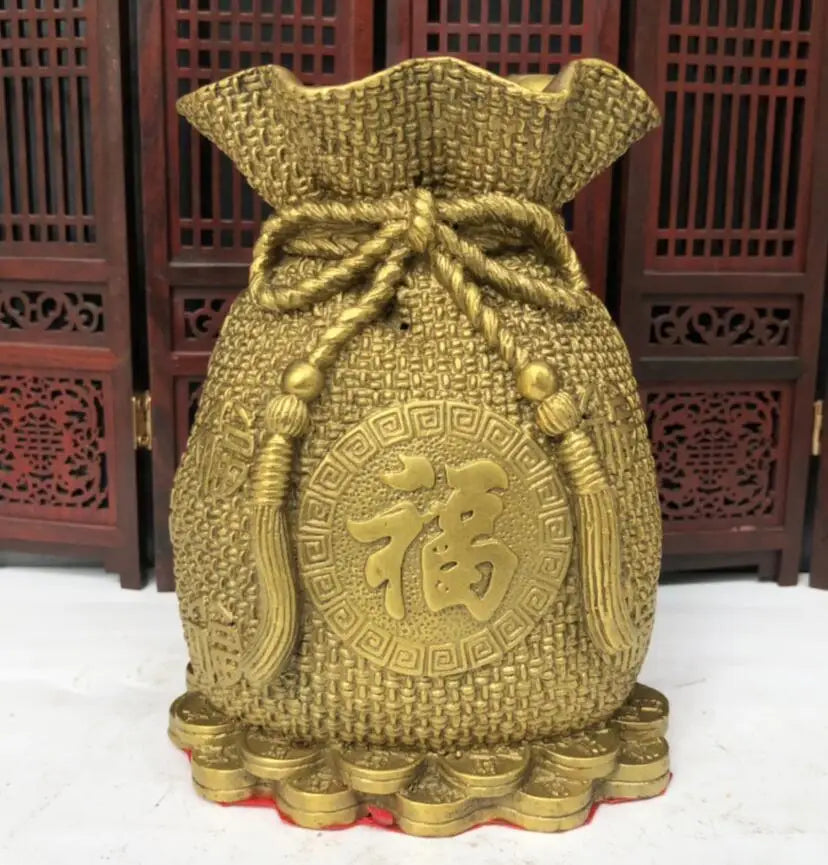 China seiko brass money bag crafts statue