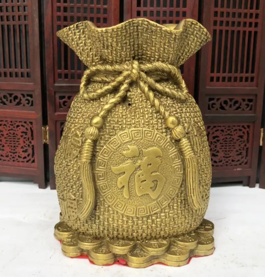China seiko brass money bag crafts statue