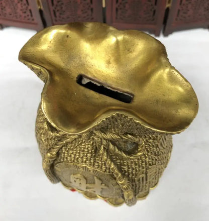 China seiko brass money bag crafts statue