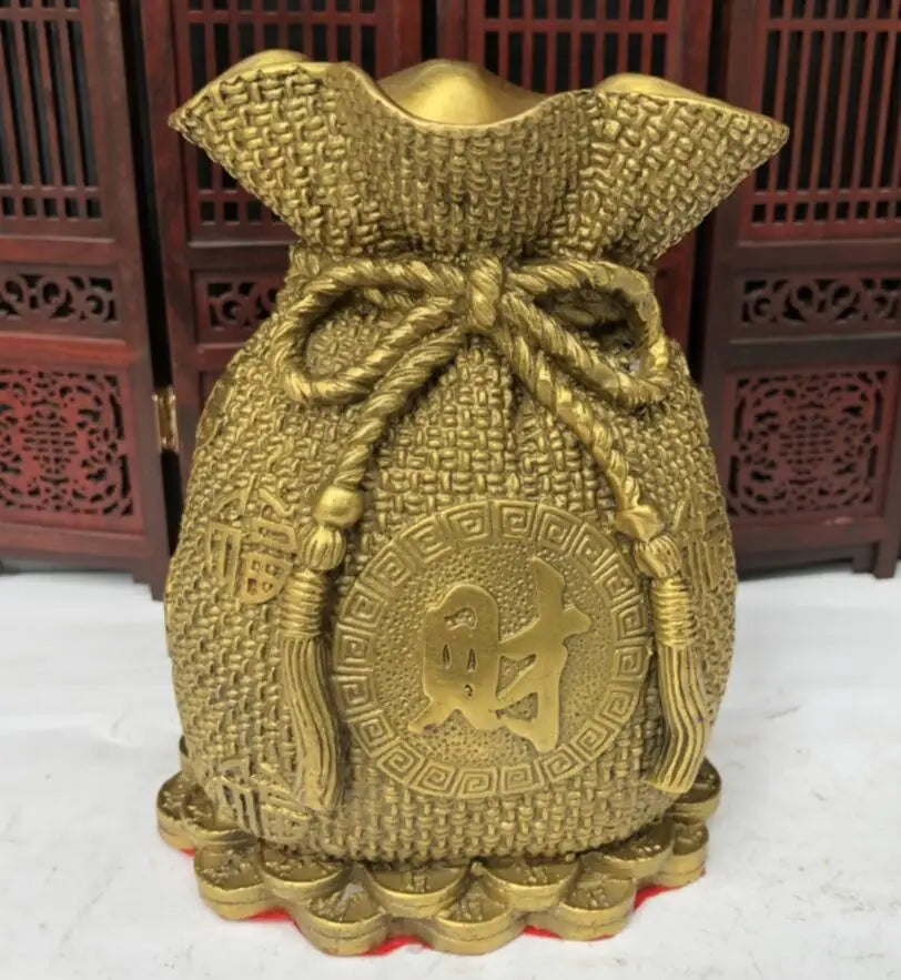 China seiko brass money bag crafts statue