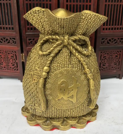 China seiko brass money bag crafts statue