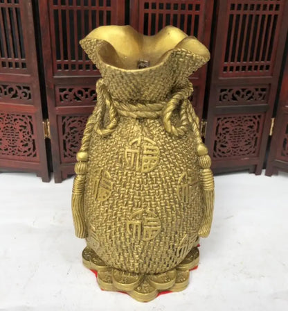 China seiko brass money bag crafts statue
