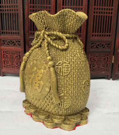 China seiko brass money bag crafts statue