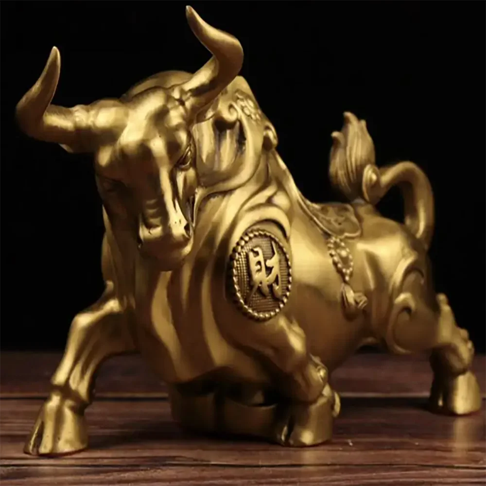 China seiko brass money cow wealth crafts statue