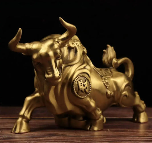 China seiko brass money cow wealth crafts statue