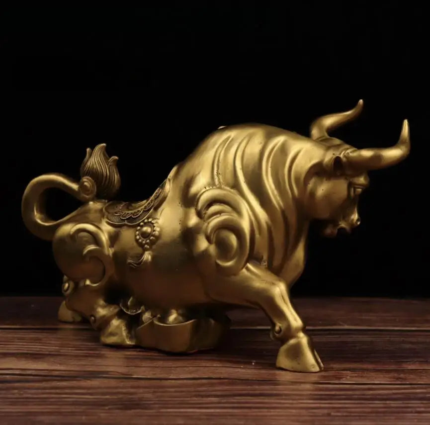 China seiko brass money cow wealth crafts statue