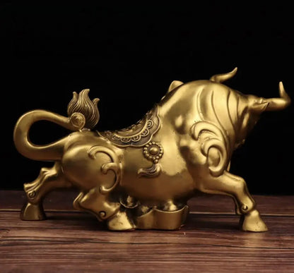 China seiko brass money cow wealth crafts statue