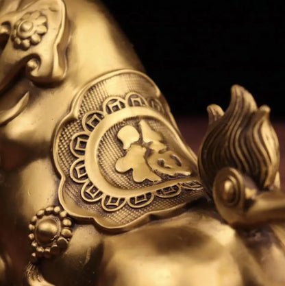China seiko brass money cow wealth crafts statue