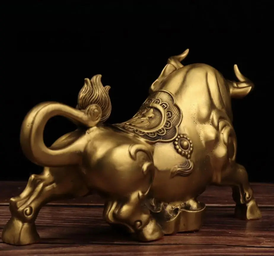 China seiko brass money cow wealth crafts statue