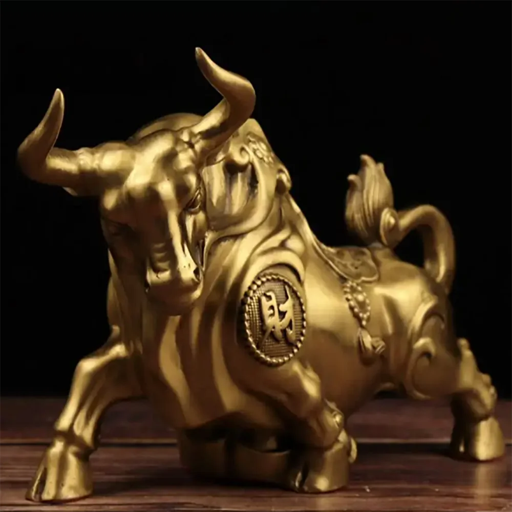 China seiko brass money cow wealth crafts statue