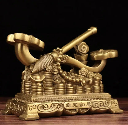 China seiko brass recruit wealth Wishful crafts statue
