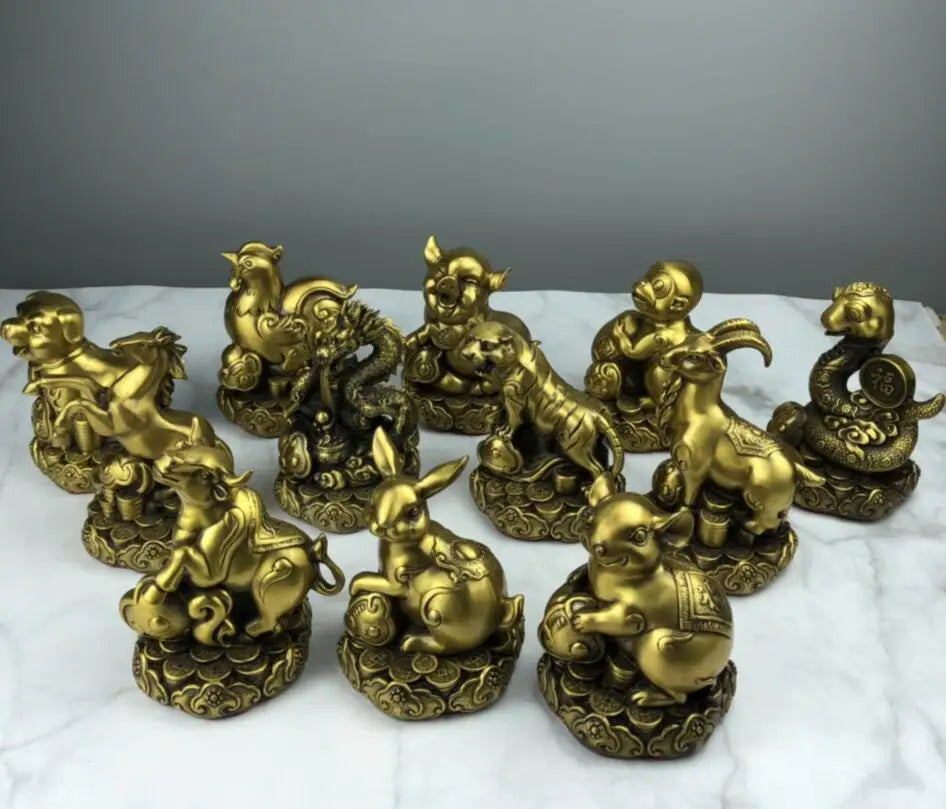 China seiko brass twelve zodiac crafts statue