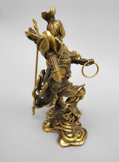 China seiko carving Pure brass nezha (a mythological person's ) statue