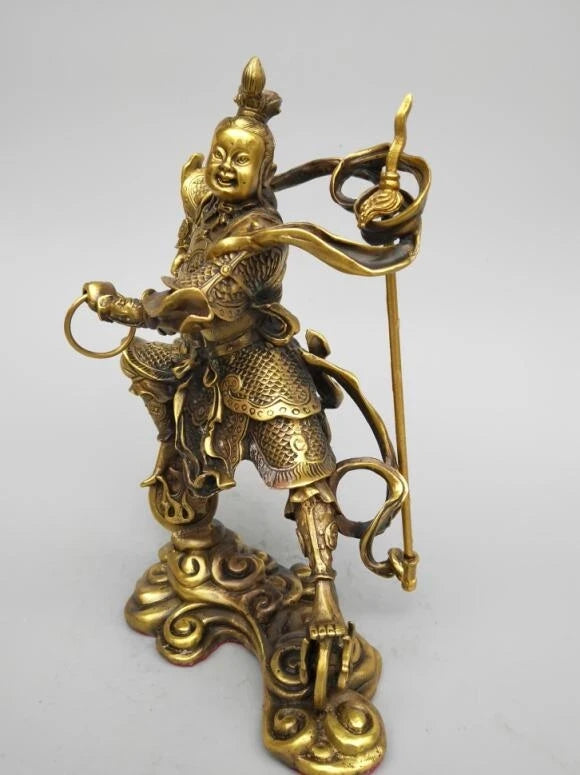 China seiko carving Pure brass nezha (a mythological person's ) statue