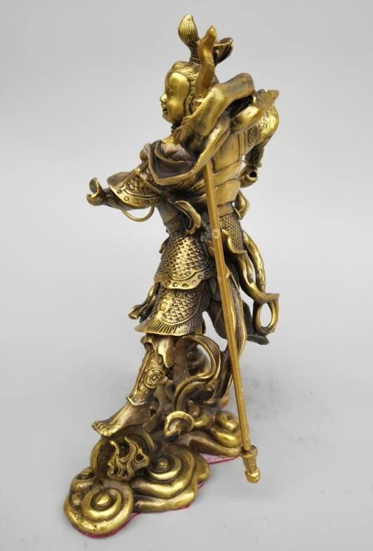China seiko carving Pure brass nezha (a mythological person's ) statue