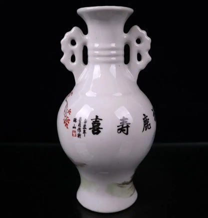 China seiko ceramic double ear vase crafts statue A pair