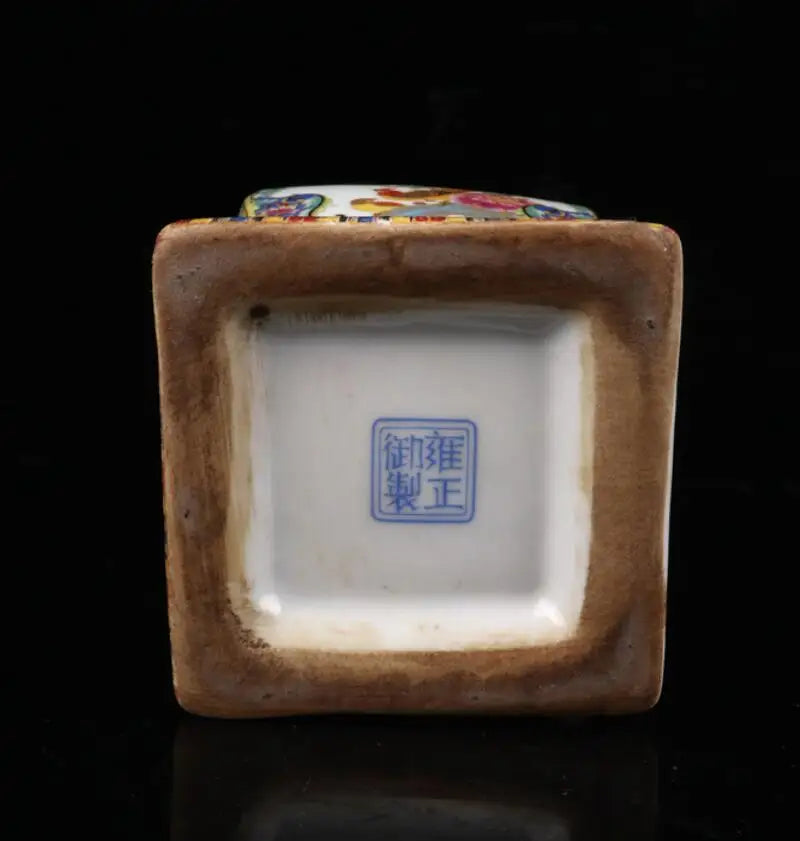 China seiko ceramic flowers bird four square vase crafts statue