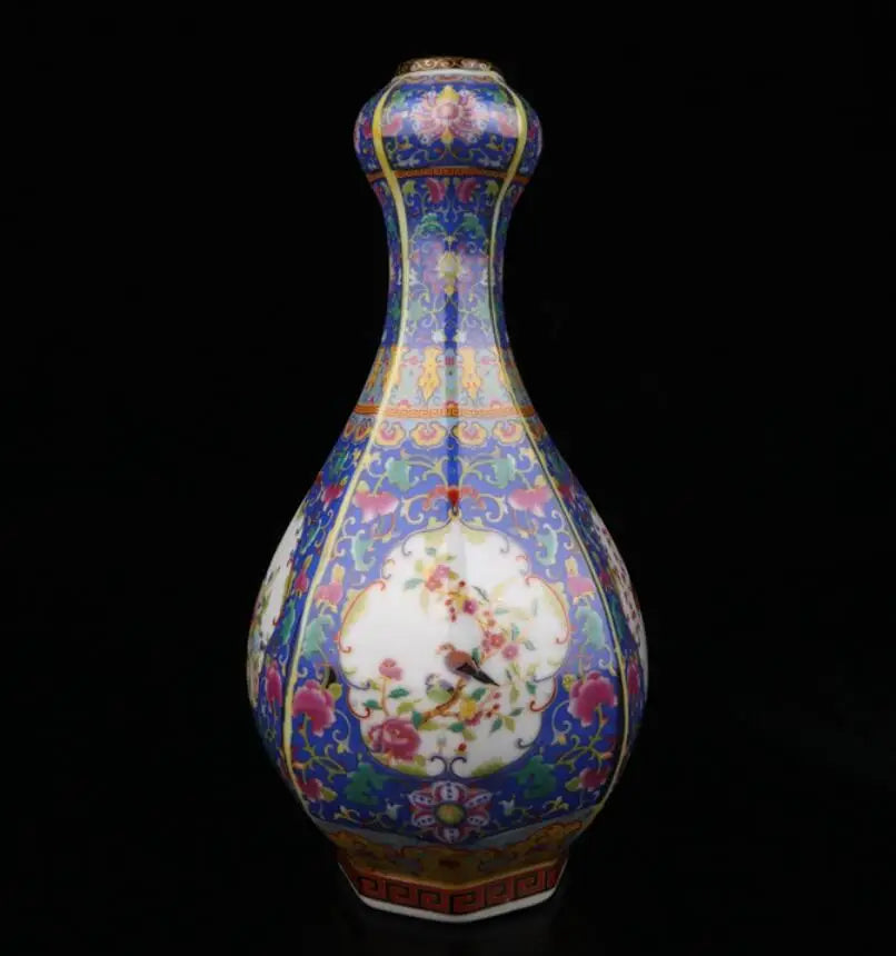 China seiko ceramic flowers bird vase crafts statue