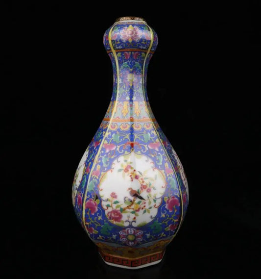 China seiko ceramic flowers bird vase crafts statue