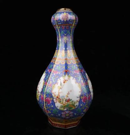 China seiko ceramic flowers bird vase crafts statue