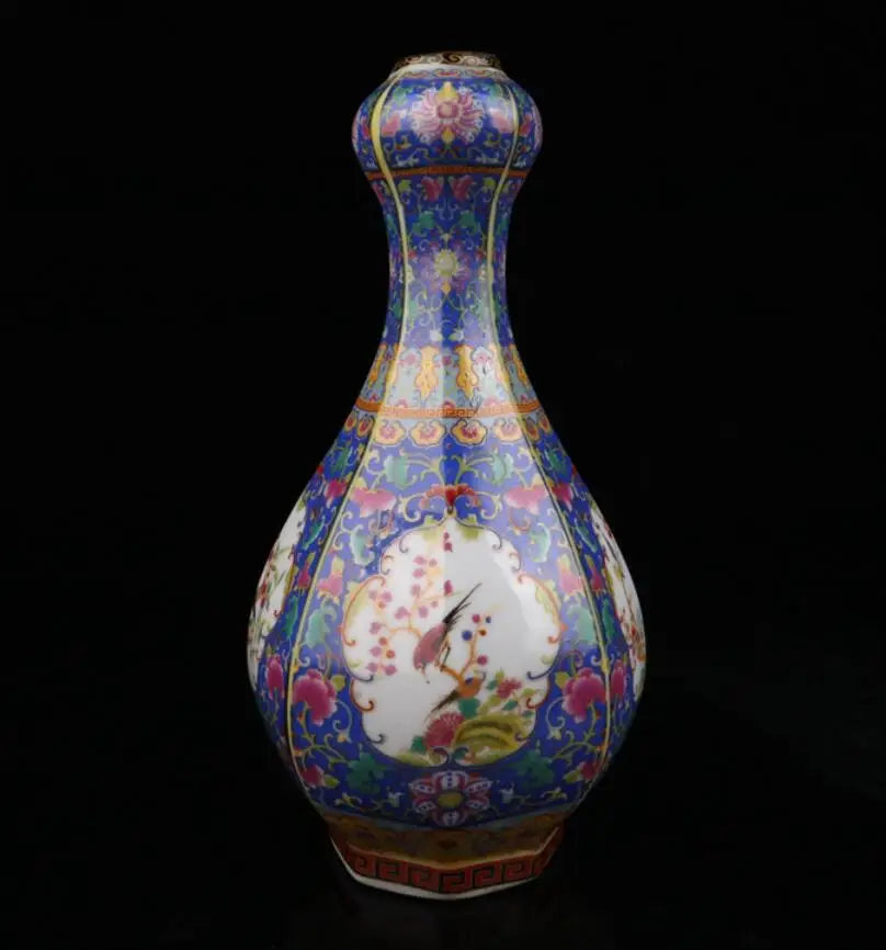 China seiko ceramic flowers bird vase crafts statue