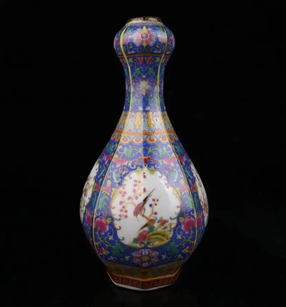 China seiko ceramic flowers bird vase crafts statue
