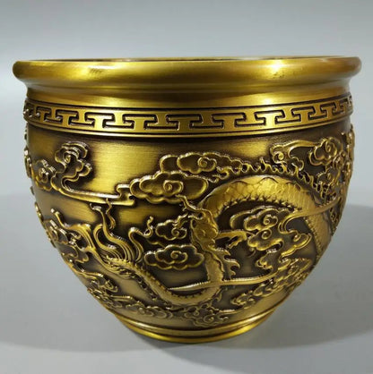 China seiko double dragon crock crafts statue