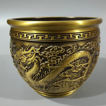 China seiko double dragon crock crafts statue
