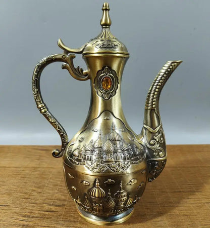 China seiko inlay gem wine pot crafts statue